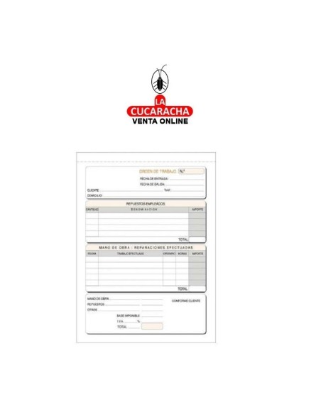 LOAN-TALONARIO ORDEN TRABAJO- T138- 4º DUPLICADO.//