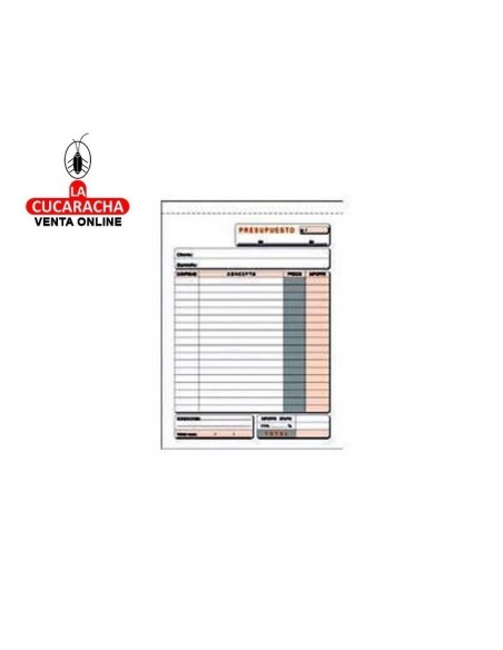 LOAN-Talonarios de presupuestos duplicado autocopia cuarto natural.//