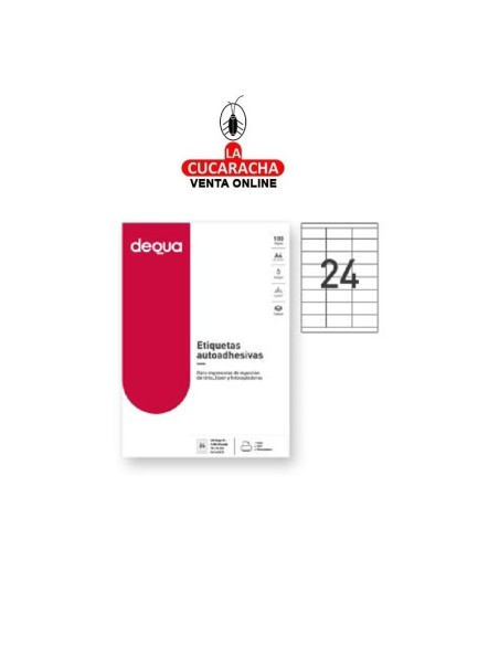 DEQUA-ETIQUETA Fotocopiadora 040272- 64.6x33 caja 100 hojas.