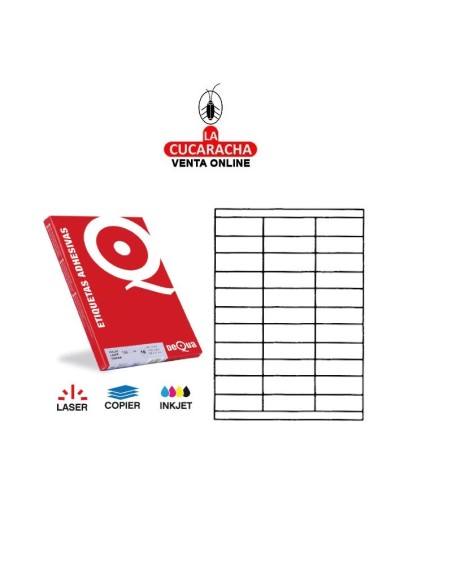 DEQUA-ETIQUETA Fotocopiadora 040273- 70x25,4 caja 100 hojas.