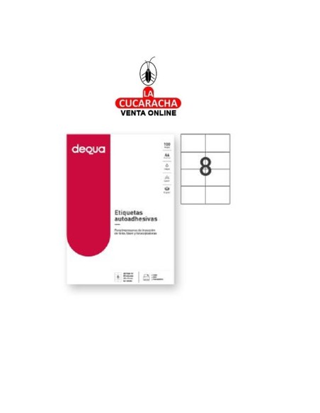 DEQUA-ETIQUETA Fotocopiadora 040283- 105x74 caja 100 hojas.