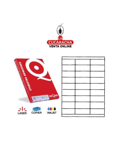 DEQUA-ETIQUETA Fotocopiadora 040274- 70x30 caja 100 hojas.