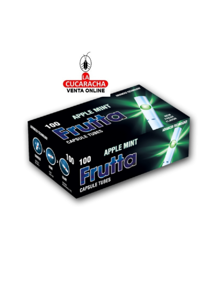mct-Caja 100 Tubos cigarrillo vacios CAPSULA MANZANA-MENTA.