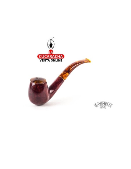 savinelli-Pipa italiana TORTUGA 602 Bent Billiard lisa.