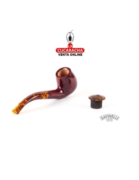 savinelli-Pipa italiana TORTUGA 602 Bent Billiard lisa.