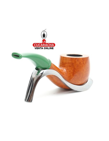savinelli-Pipa italiana MINI LISCIA 601 VERDE Bent Billiard lisa.