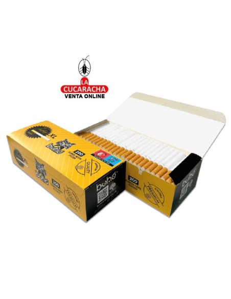 Caja 200 tubos cigarrillo vacios BUHO xlong.