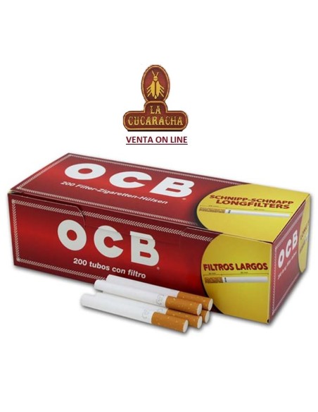Caja 200 Tubos cigarrillo vacios OCB Filtro Largo.