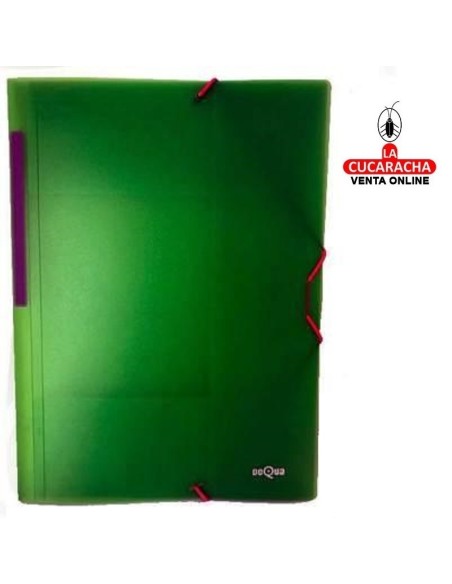 dequa-Carpeta plastico colores surtidos 3 solapas y cierre gomas.