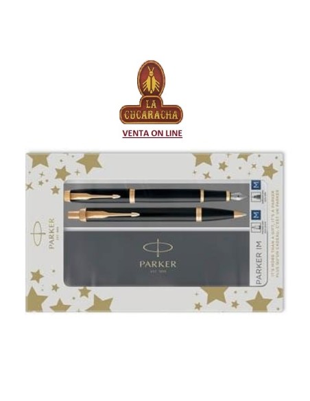 PARKER-Juego duo IM Laca negro GT boligrafo + pluma negro 2093216.