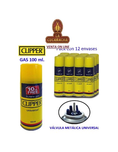 CLIPPER-Pack 12- Botella Gas Relleno encendedores 100 ml.