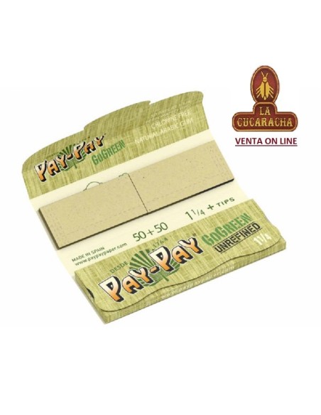 Papel liar PAY PAY GOGREEN 1.1/4 + TIPS-78MM.