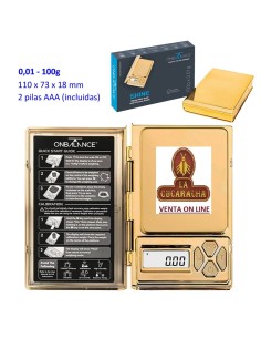 Báscula digital dorada...