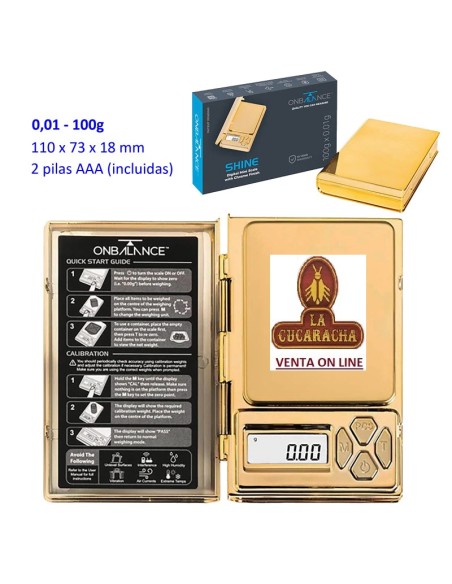 Báscula digital dorada 0,01-100g.