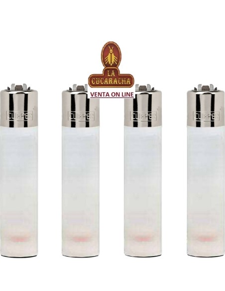 CLIPPER NORMAL-Encendedor BLANCO TRASLUCIDO.