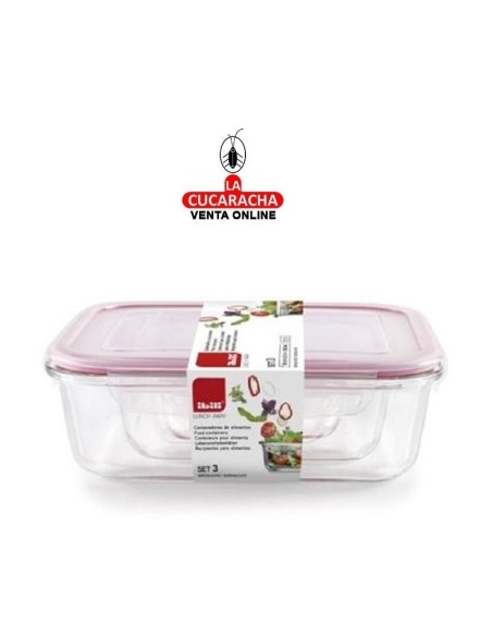 ibili-SET 3 TAPER BOROSILICATO Con TAPADERA 180, 650 Y 1500 ML.