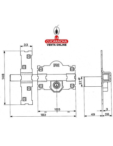 fac-Cerrojo Pintado 101 R105 Cilindro...
