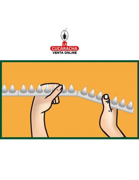 MASSO-PINCHOS CONTRA PALOMAS 38CM. 6 TIRAS.