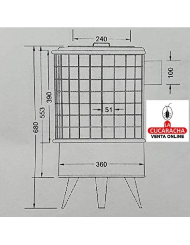 ESTUFA CHAPA ECODESING PINTADA NEGRA...