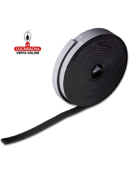 brinox-BURLETE ESPUMA ADHESIVO NEGRO 15X5MM R-10MTS.