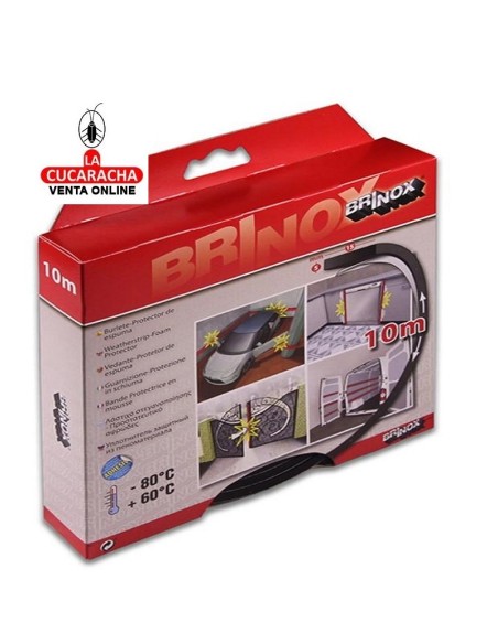 brinox-BURLETE ESPUMA ADHESIVO NEGRO 15X5MM R-10MTS.