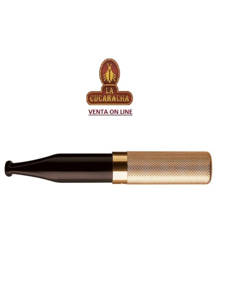 denicotea-Boquilla cigarrillo CORTA DORADA GUILLOCHE GRABADA.