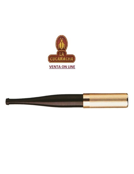 denicotea-Boquilla cigarrillo LARGA DORADA GUILLOCHE GRABADA.