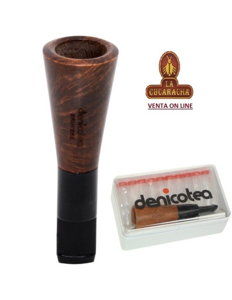 denicotea-Boquilla puros madera, diámetro interior 18mm.