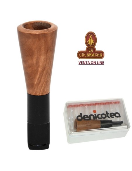 denicotea-Boquilla puros madera, diámetro interior 16mm.