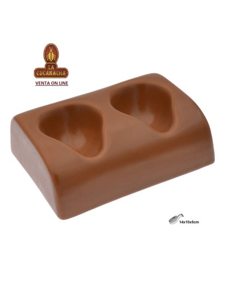 Pipero-Reposapipas CERAMICA-2 PIPAS MARRON RECTANGULAR 13,7X10.