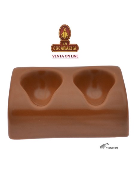 Pipero-Reposapipas CERAMICA-2 PIPAS MARRON RECTANGULAR 13,7X10.