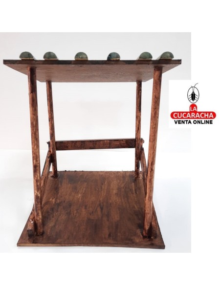 Pesebre Belen Nacimiento Artesanal madera 25x20x20cm. 6 tejas.