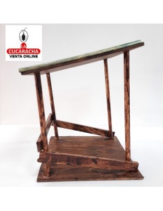 Pesebre Belen Nacimiento Artesanal madera 25x20x20cm. 6 tejas.