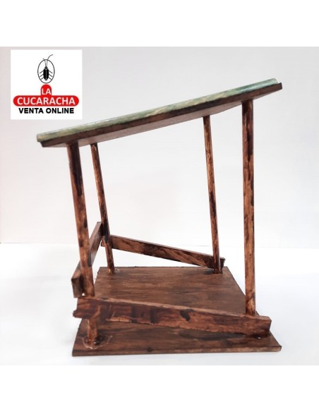 Pesebre Belen Nacimiento Artesanal madera 25x20x20cm. 6 tejas.