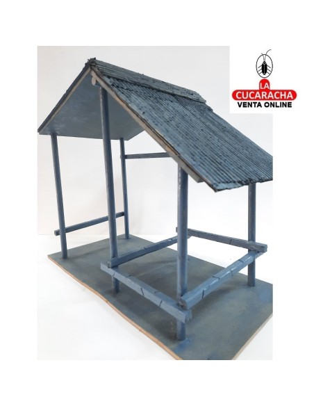 Pesebre Belen Nacimiento Artesanal madera 20x40x32cm. plata.