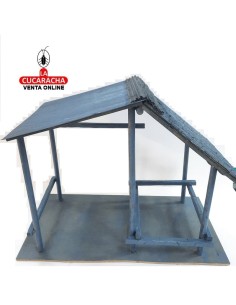 Pesebre Belen Nacimiento Artesanal madera 20x40x32cm. plata.