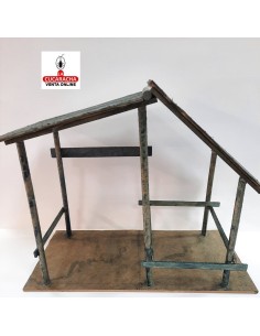 Pesebre Belen Nacimiento Artesanal madera 20x40x32cm. caoba oscuro.