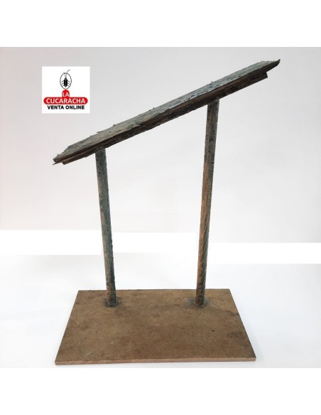 Pesebre Belen Nacimiento Artesanal madera 27x19x11cm. caoba oscuro.