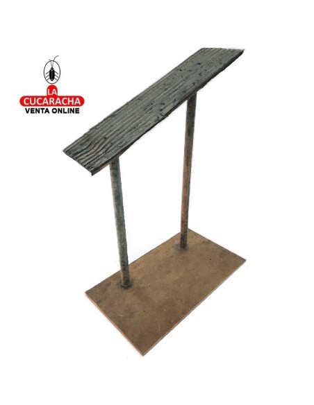 Pesebre Belen Nacimiento Artesanal madera 27x19x11cm. caoba oscuro.