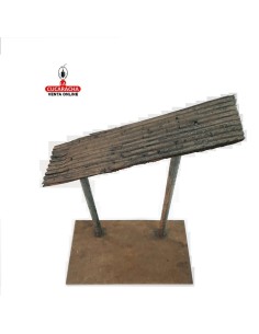 Pesebre Belen Nacimiento Artesanal madera 27x19x11cm. caoba oscuro.