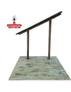 Pesebre Belen Nacimiento Artesanal madera 22x13cm. caoba oscuro.