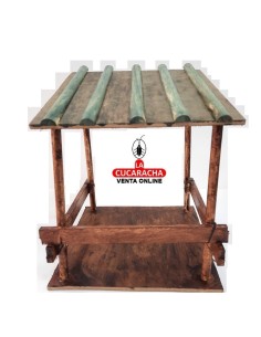 Pesebre Belen Nacimiento Artesanal madera 25x20x20cm. 5 tejas.