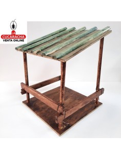 Pesebre Belen Nacimiento Artesanal madera 25x20x20cm. 5 tejas.