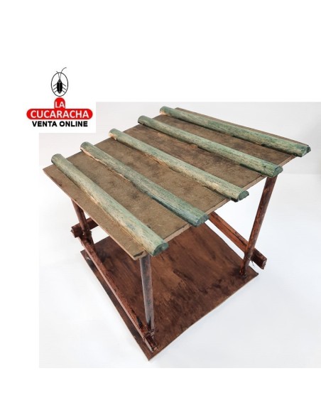 Pesebre Belen Nacimiento Artesanal madera 25x20x20cm. 5 tejas.