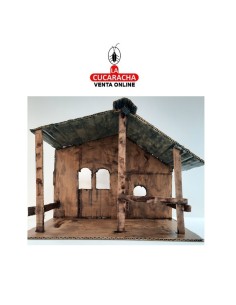 Pesebre Belen Nacimiento Artesanal carton reciclado 20x34x27cm.