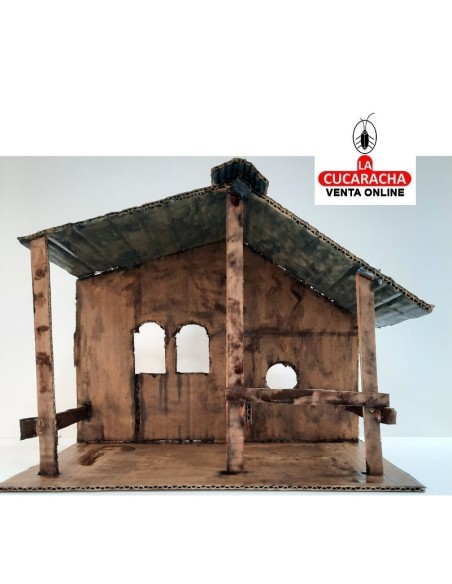 Pesebre Belen Nacimiento Artesanal carton reciclado 20x34x27cm.