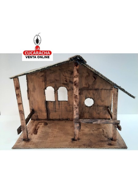 Pesebre Belen Nacimiento Artesanal carton reciclado 20x34x27cm.