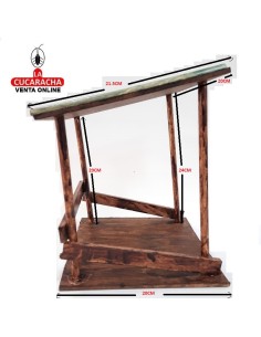 Pesebre Belen Nacimiento Artesanal madera 25x20x20cm. 6 tejas.