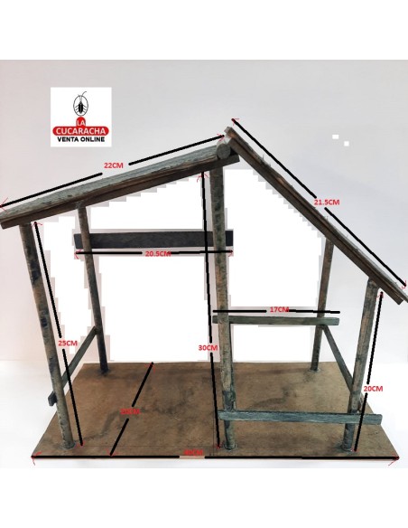 Pesebre Belen Nacimiento Artesanal madera 20x40x32cm. caoba oscuro.