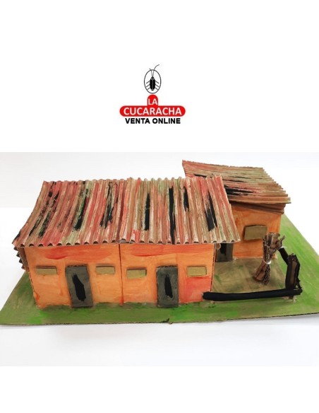 Casa triple con 3 cercados-Pesebre Belen Nacimiento Artesanal.